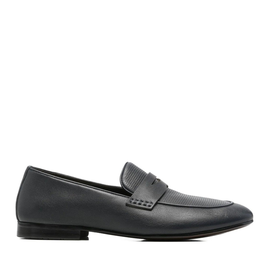 Alberto Gozzi Blue Perforated Vamp Leather Flats