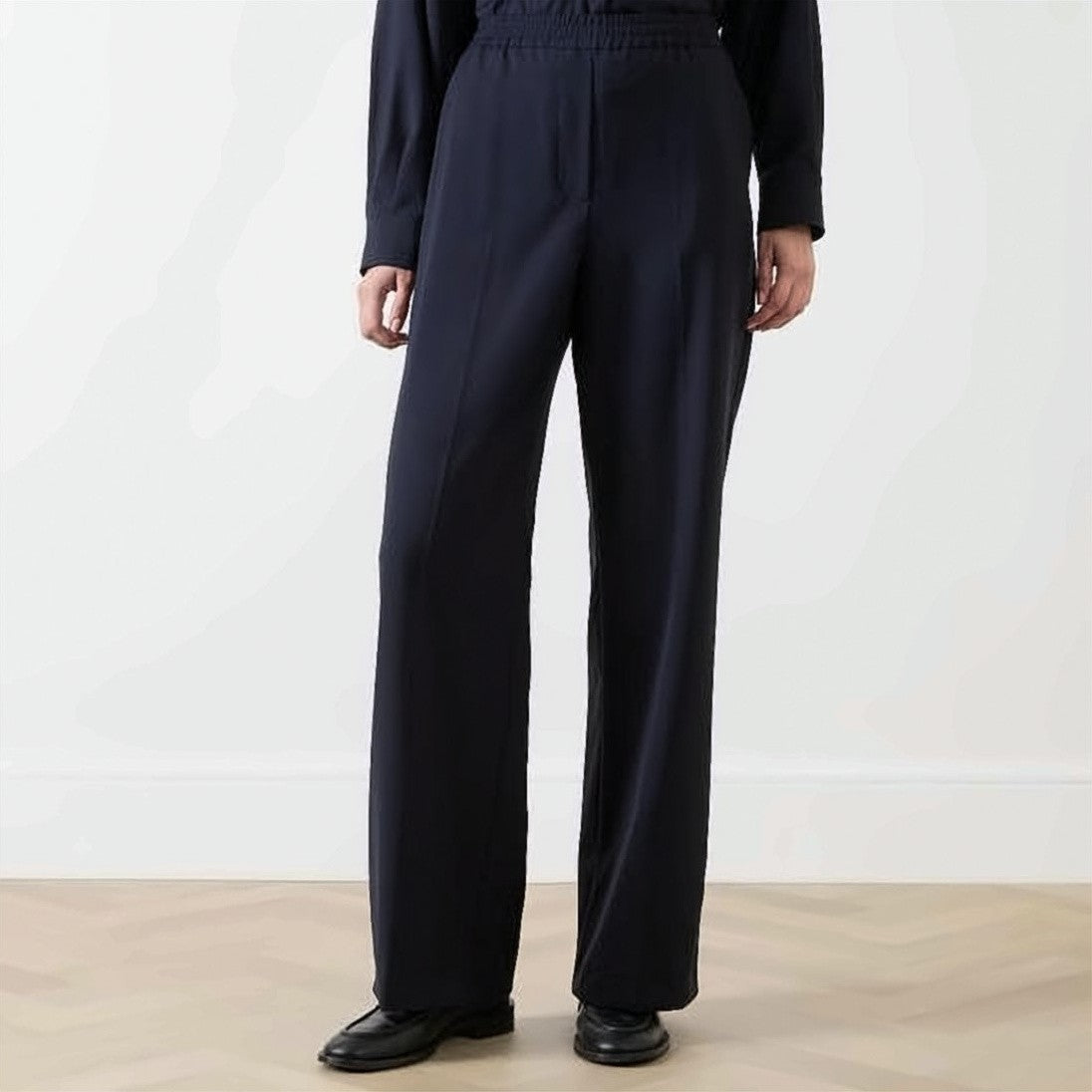 Max Mara Wide-Leg Pants With Elastic Waistband And Seam Detailing