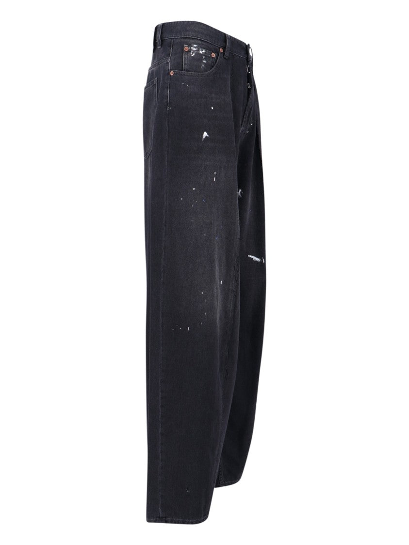 Mm6 By Maison Margiela Baggy Jeans In Black Cotton Denim