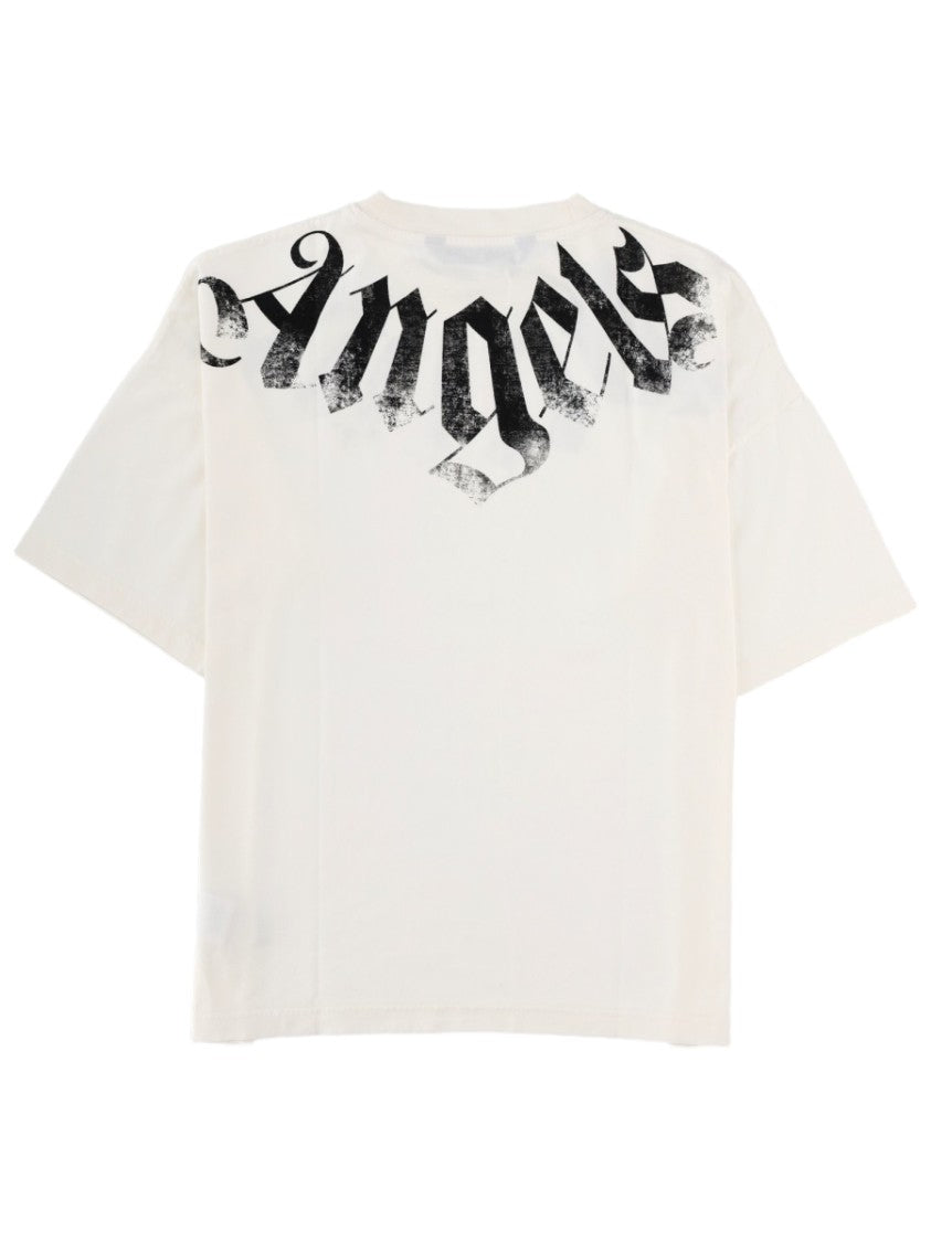 Palm Angels Logo Cotton Distressed Printed T-Shirt