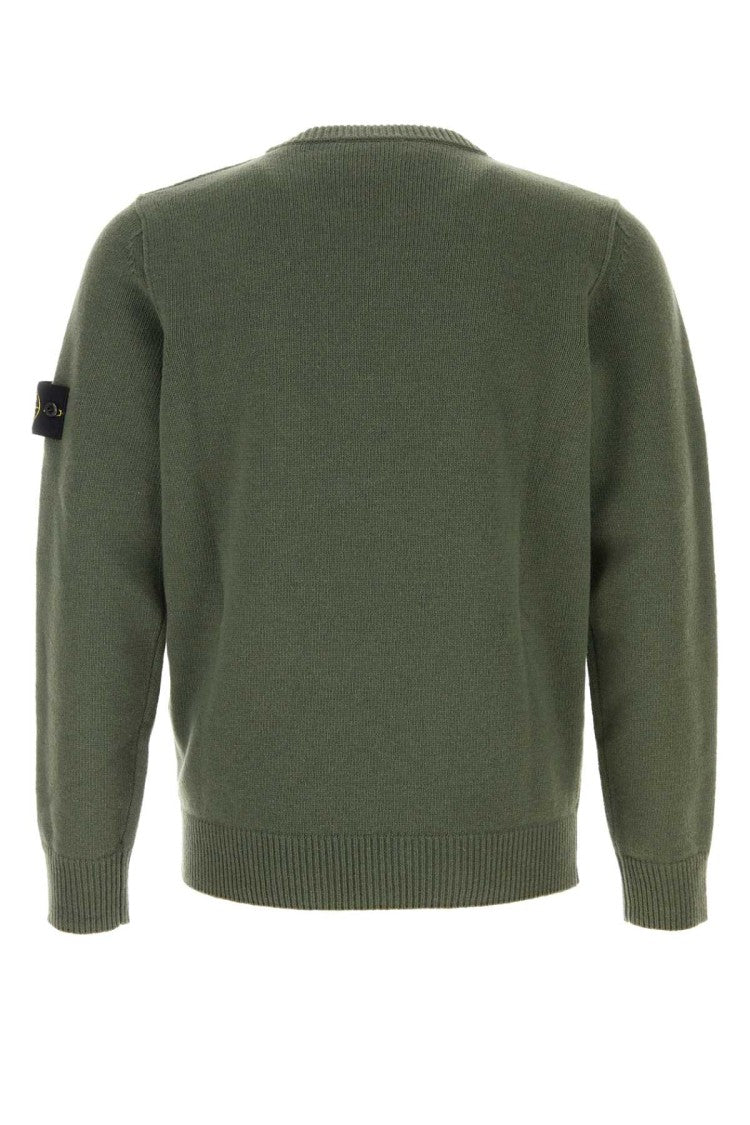 Stone Island Green Wool Blend Sweater