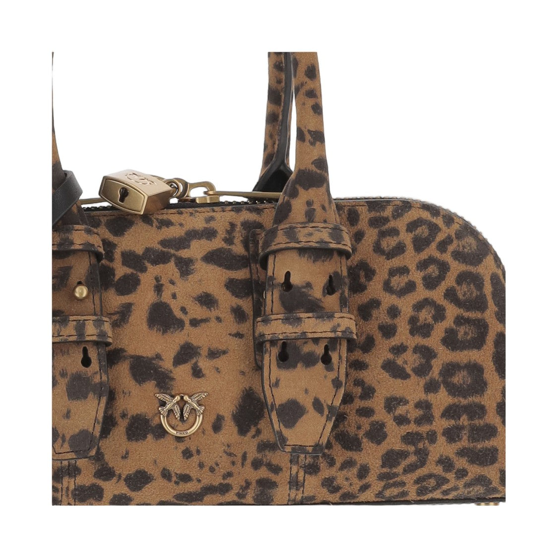 Pinko Escape Horizontal Suede Bowling Bag
