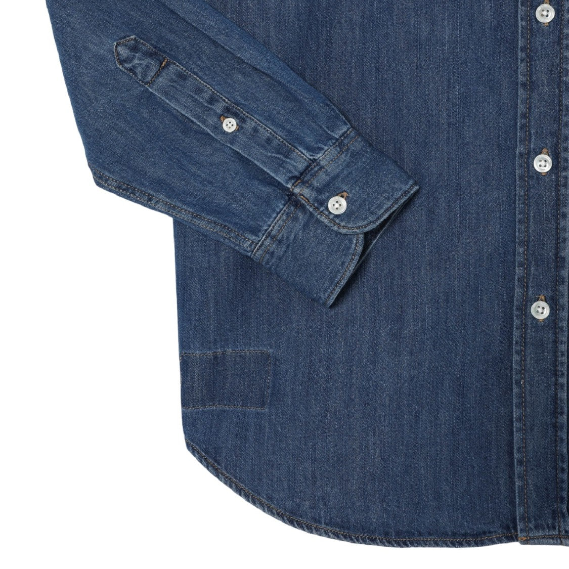 Lacoste Organic Cotton Denim Shirt Embroidered Crocodile