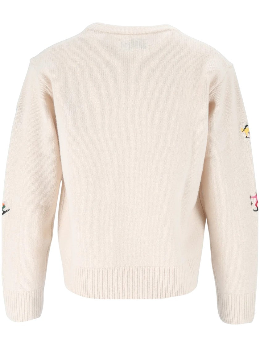 Mc2 Saint Barth Off White Kyla Skiss Embroidered Wool Sweater