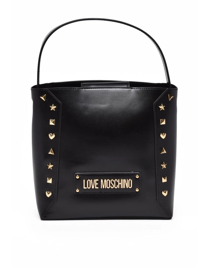 Love Moschino Black Polyurethane Bucket Shoulder Bag