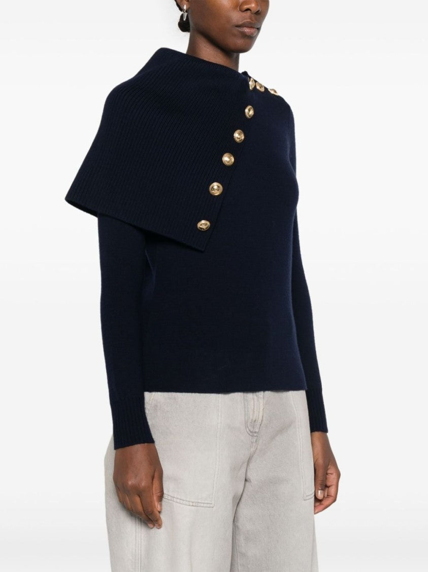 Rabanne Navy Merino Wool Sweater