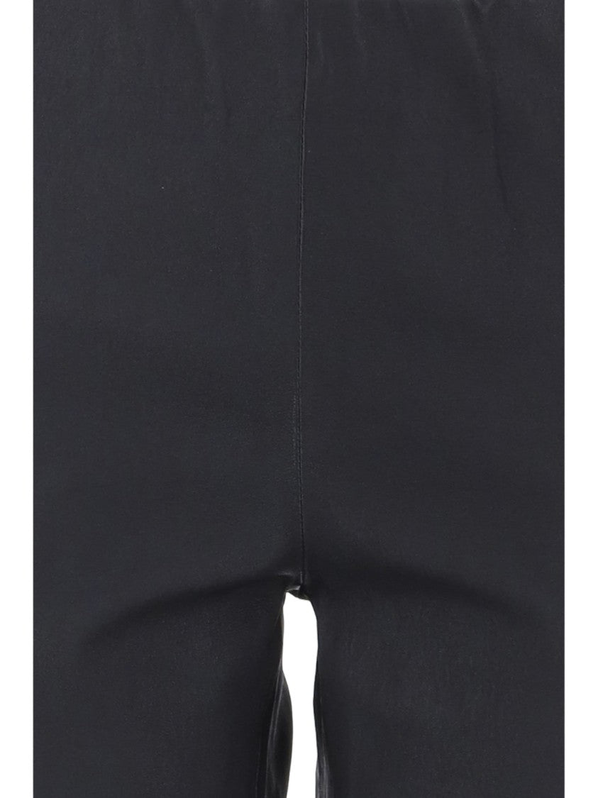 By Malene Birger Black Florentina Lambskin Straight-Leg Leather Pants