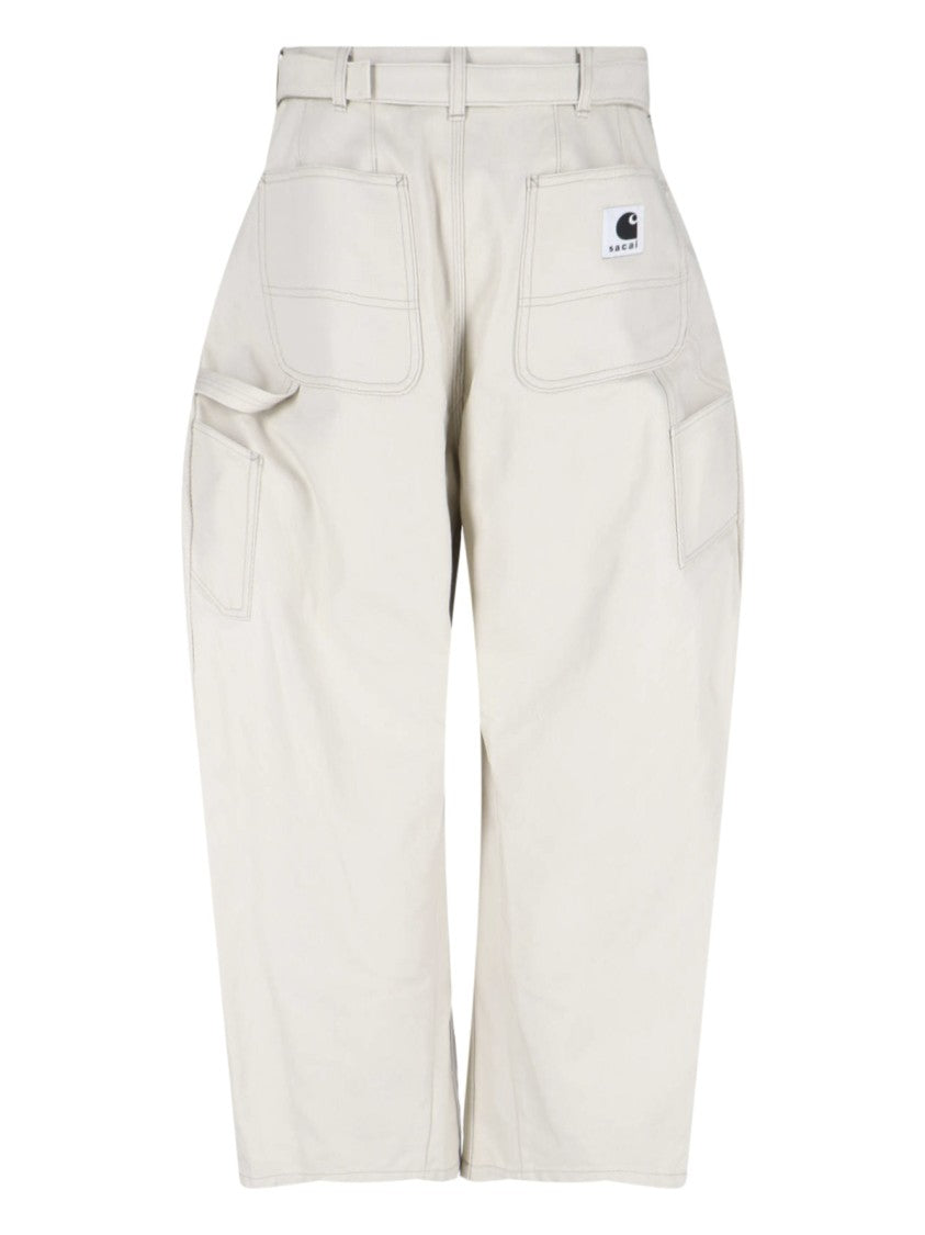Sacai Duck Pants With Curved Wide Leg Design