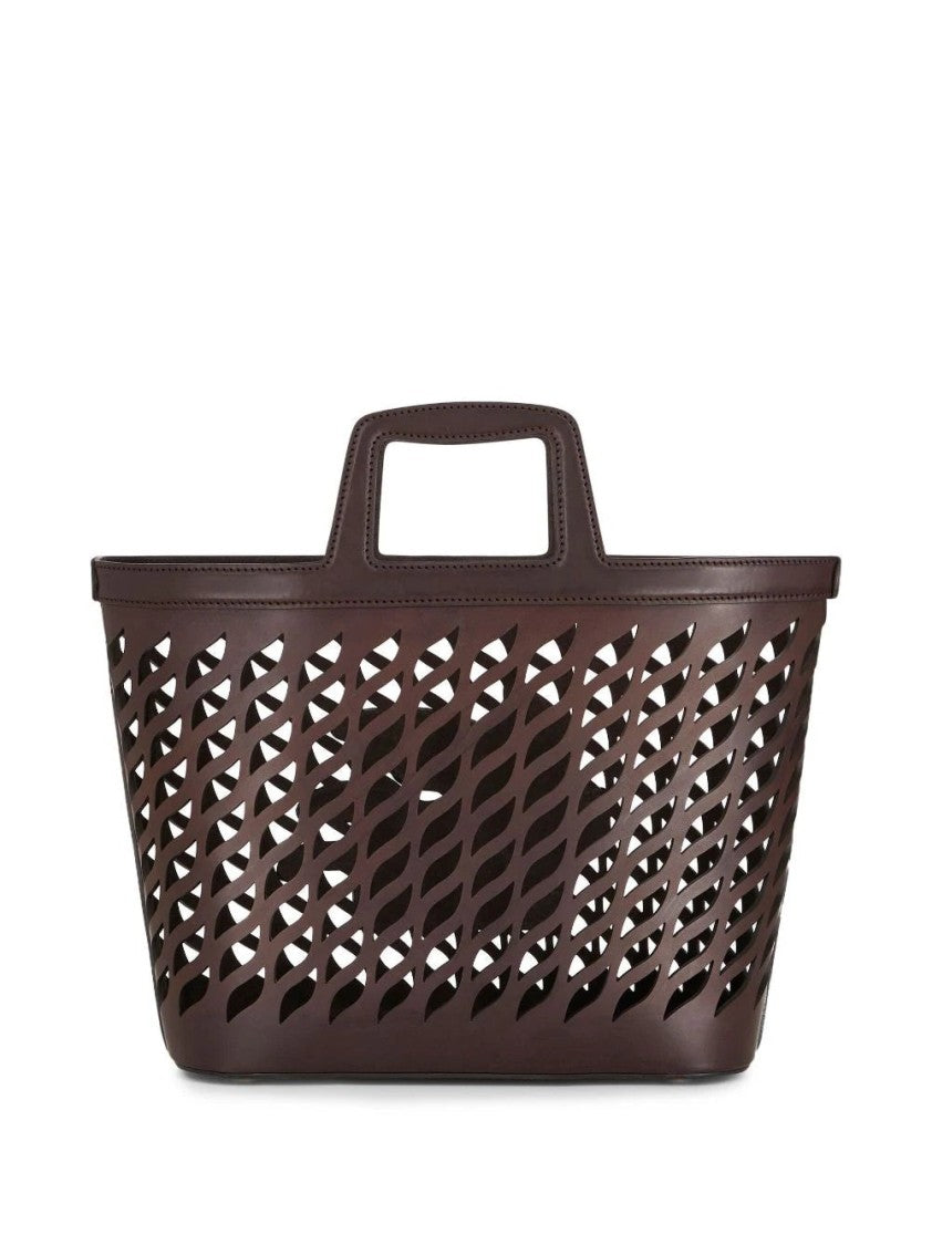 Etro Structured Leather Tote Bag With Cut-Out Design