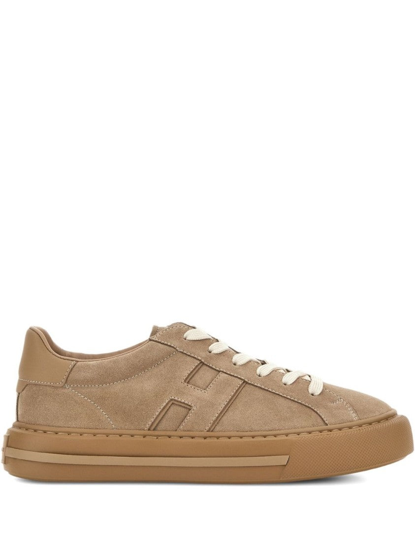 Hogan Low-Top Beige Sneakers With Embossed Logo
