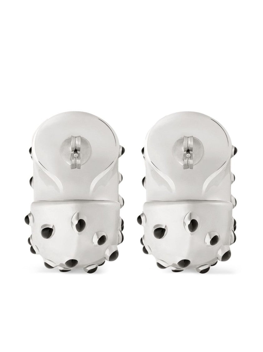 Courrèges Sculptural Silver Brass Earrings