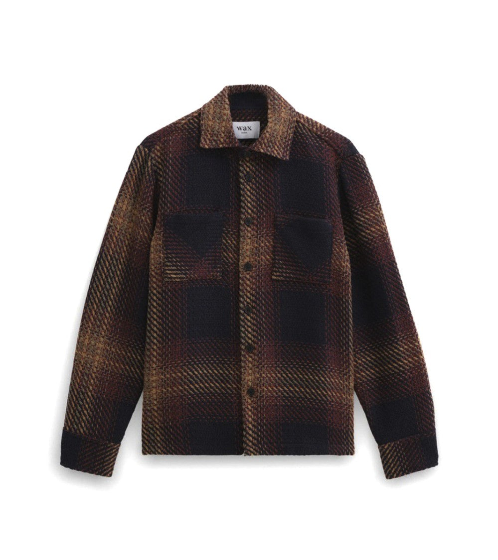 Wax London Windowpane Check Overshirt In Sustainable Blend