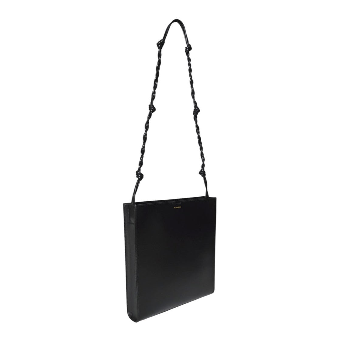 Jil Sander Tangle Medium Black Leather Shoulder Bag