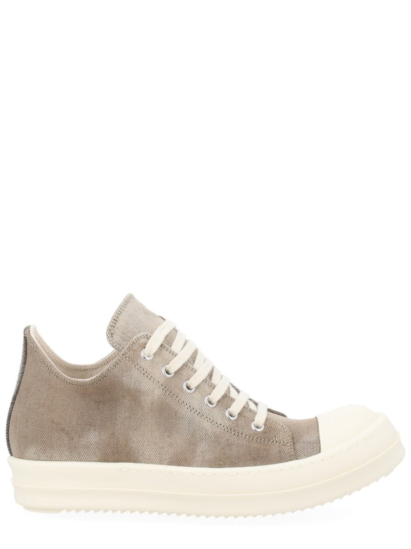 Drkshdw By Rick Owens Neutrals Low Faded Ridged Sole Sneakers