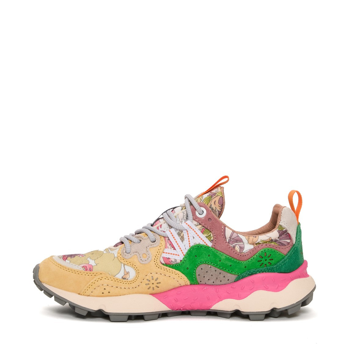 Flower Mountain Vibrant Floral Design Sneakers With Trekking Laces And Lightweight Sole