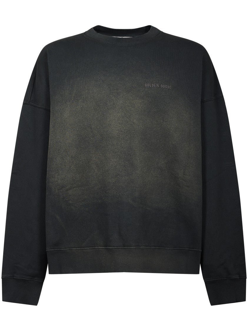 Golden Goose Unisex Crew Neck Sweater With Unique Bleaching Effect And Embroidery