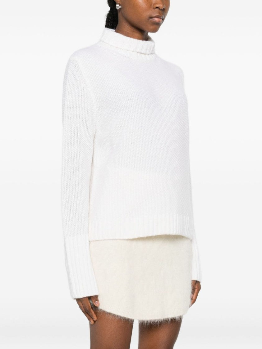 Tabaroni Cashmere Ribbed Mock Neck Cashmere Sweater