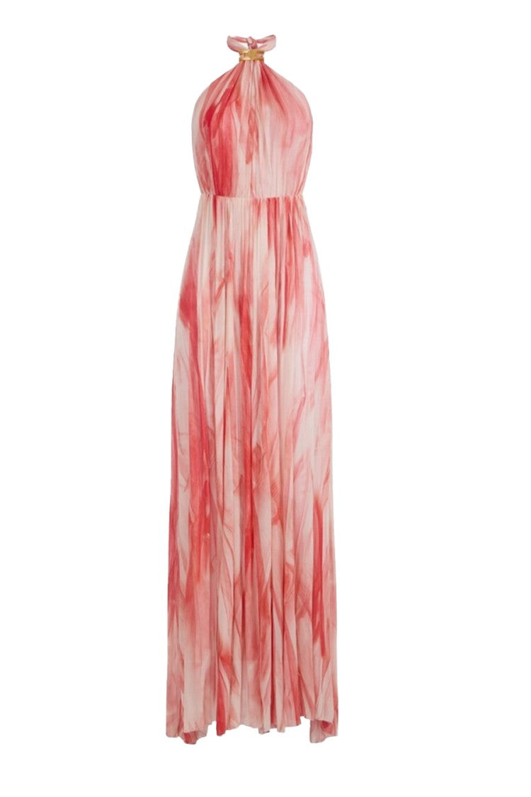 Elisabetta Franchi Maxi Dress Soft Viscose Halter Neck