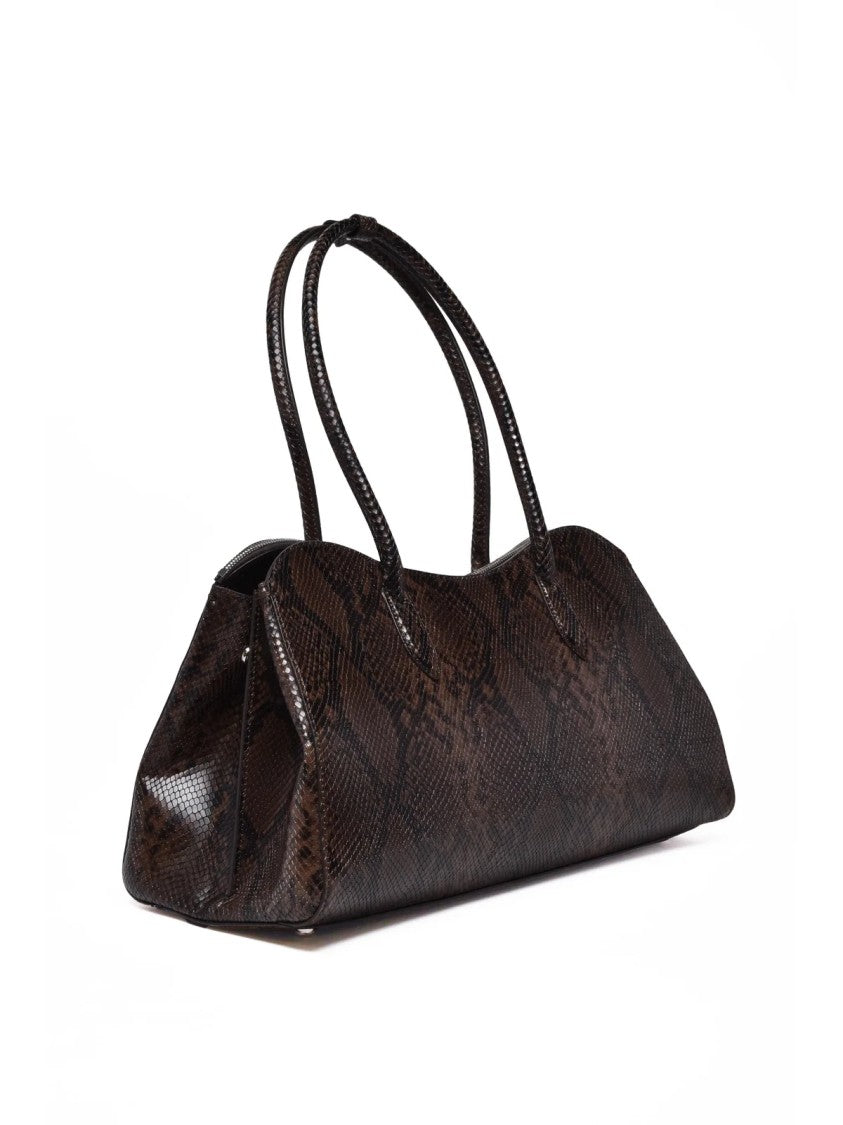 Stella Mccartney Elongated Brown Shoulder Handbag With Matte Finish