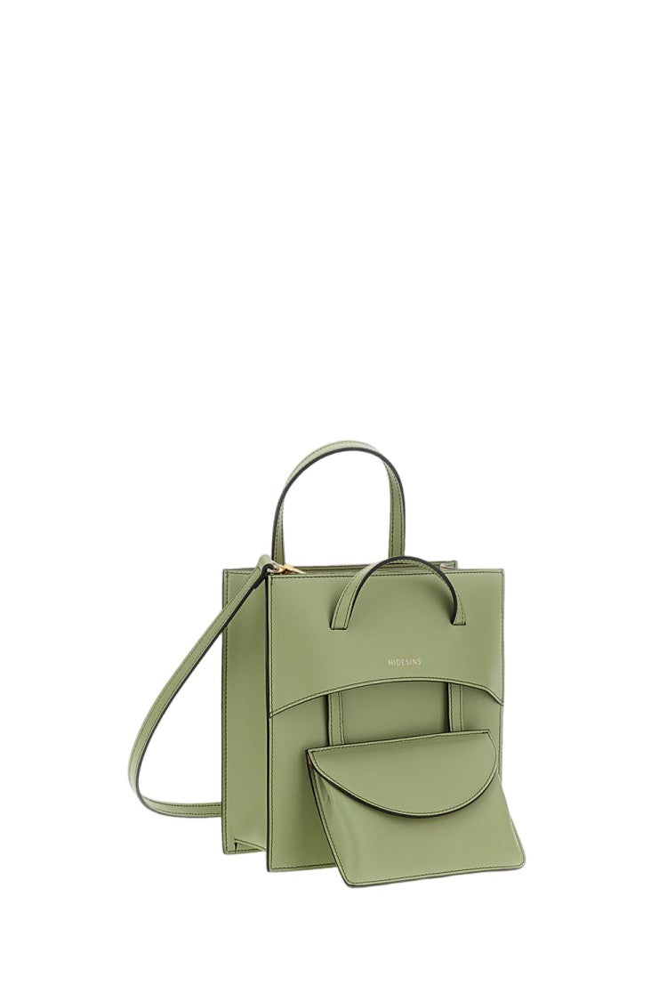 Hidesins Green Pocket M Leather Top Handle Bag