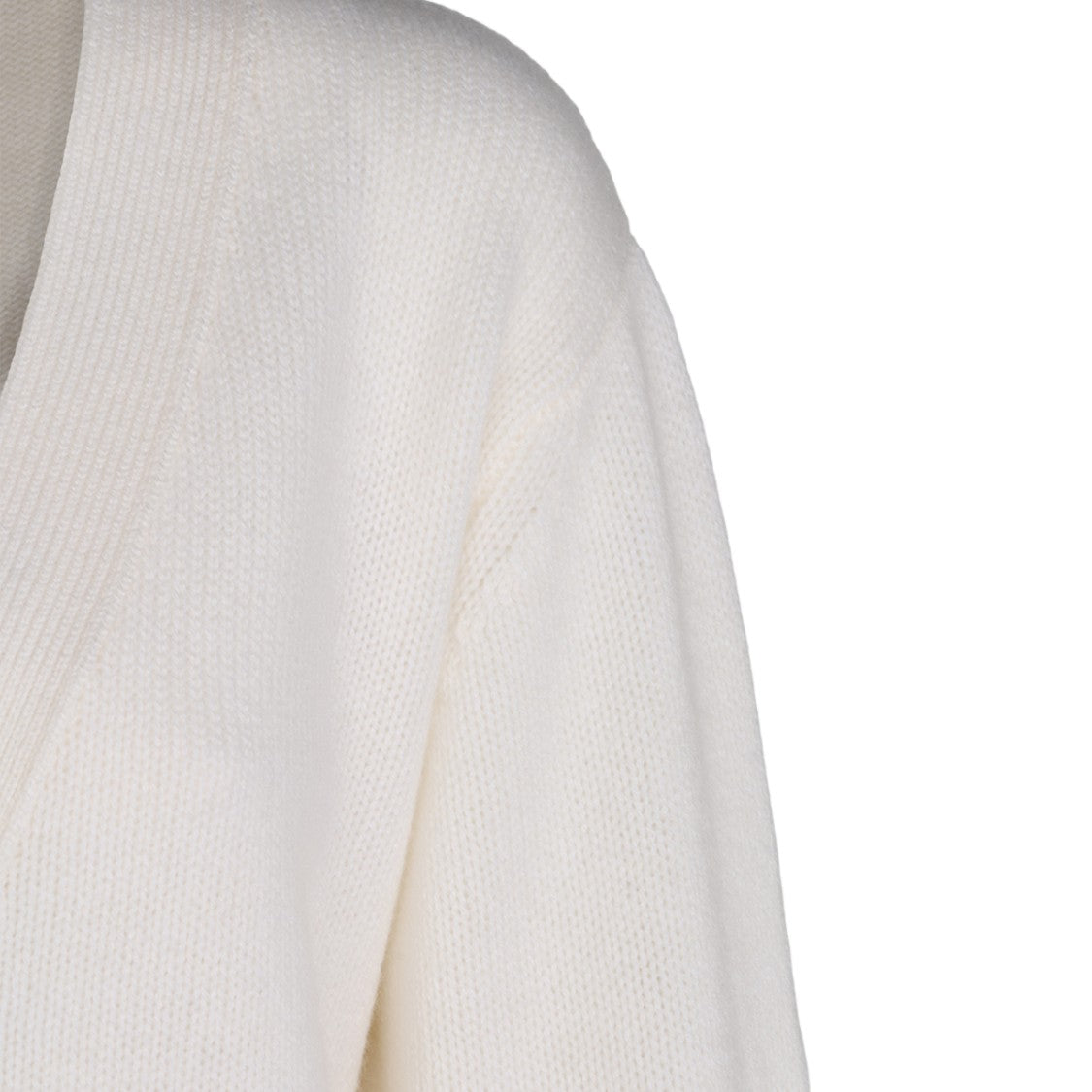 Lisa Yang Creamy Knit Cardigan With Deep V-Neck And Button Details