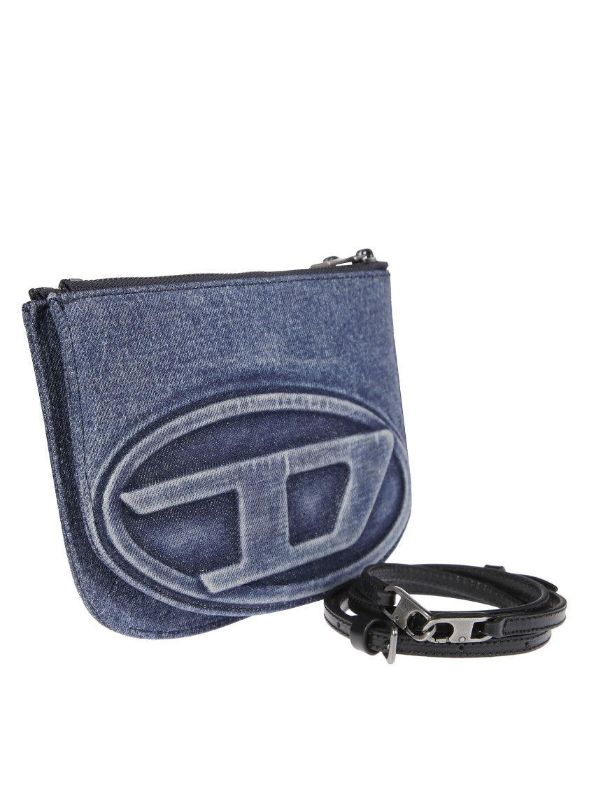 Diesel Denim Small Shoulder Bag With Embossed Logo