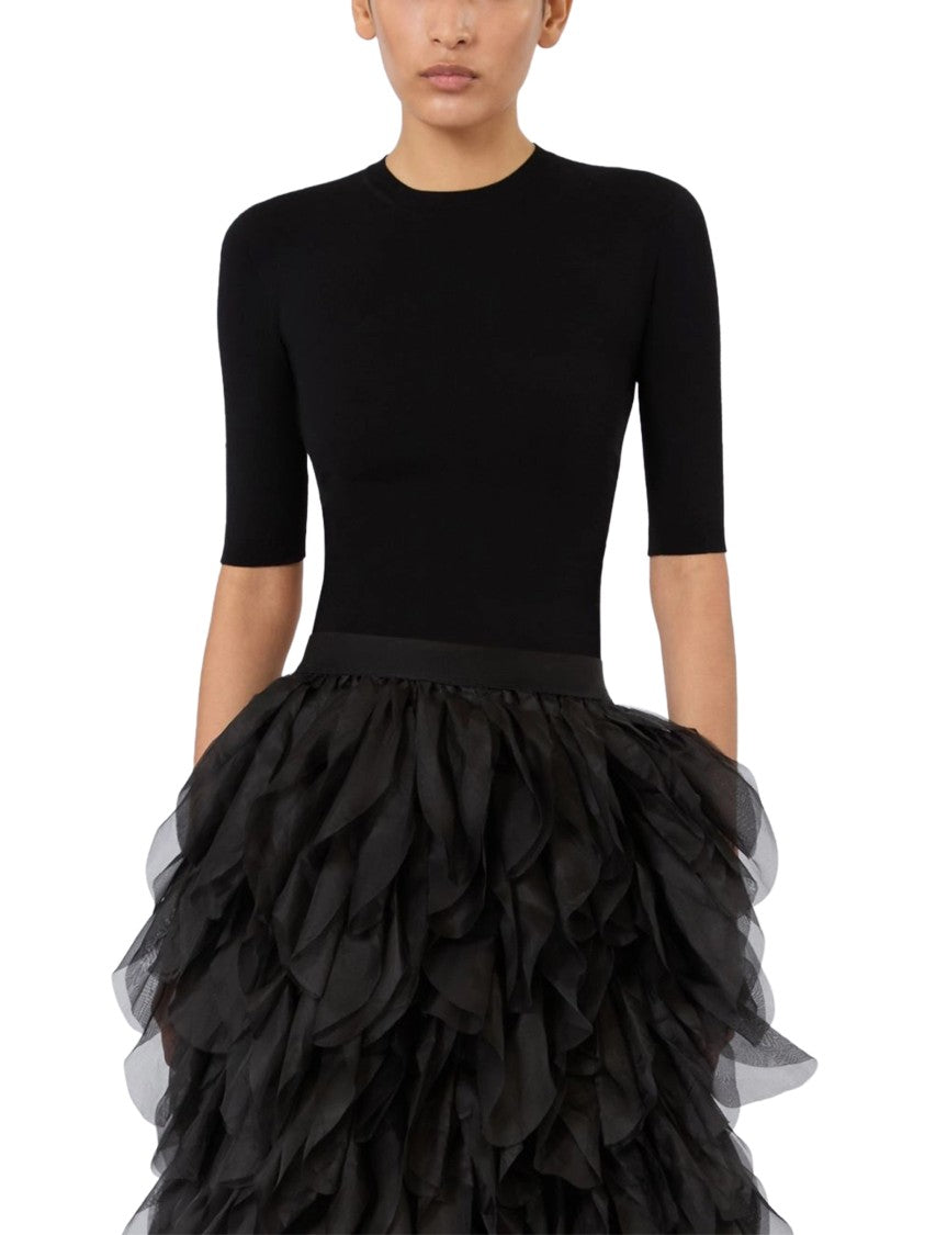 Max Mara Fitted Short-Sleeved Top With Round Neckline