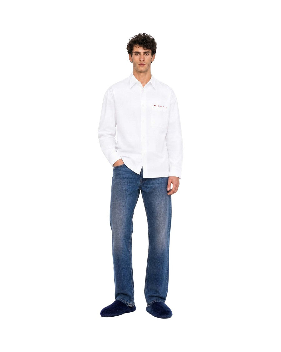 Marni White Poplin Organic Cotton Oversized Shirt