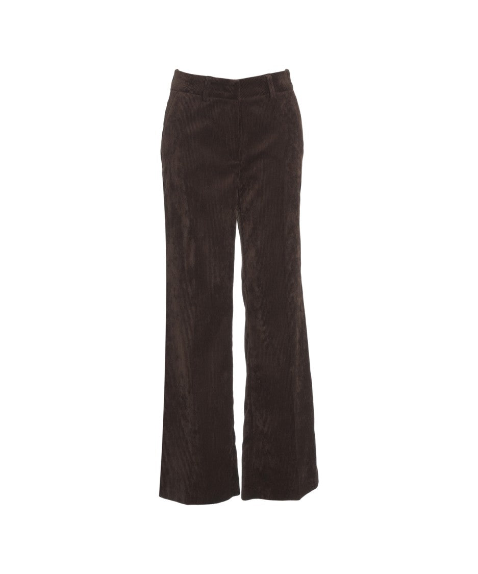 Cambio Wide-Leg Corduroy Trousers With High Waist And Flared Silhouette