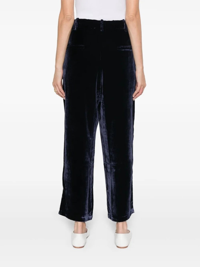 Pierre-Louis Mascia Wide-Leg Velvet Trousers With Drawstring Waist