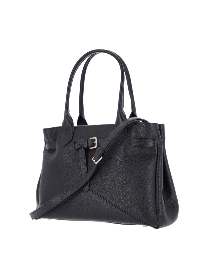 Ballantyne Structured Black Calf Leather Tote
