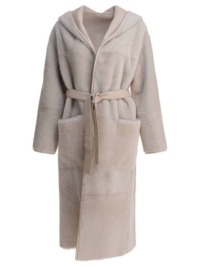 Blancha White Shearling Coat