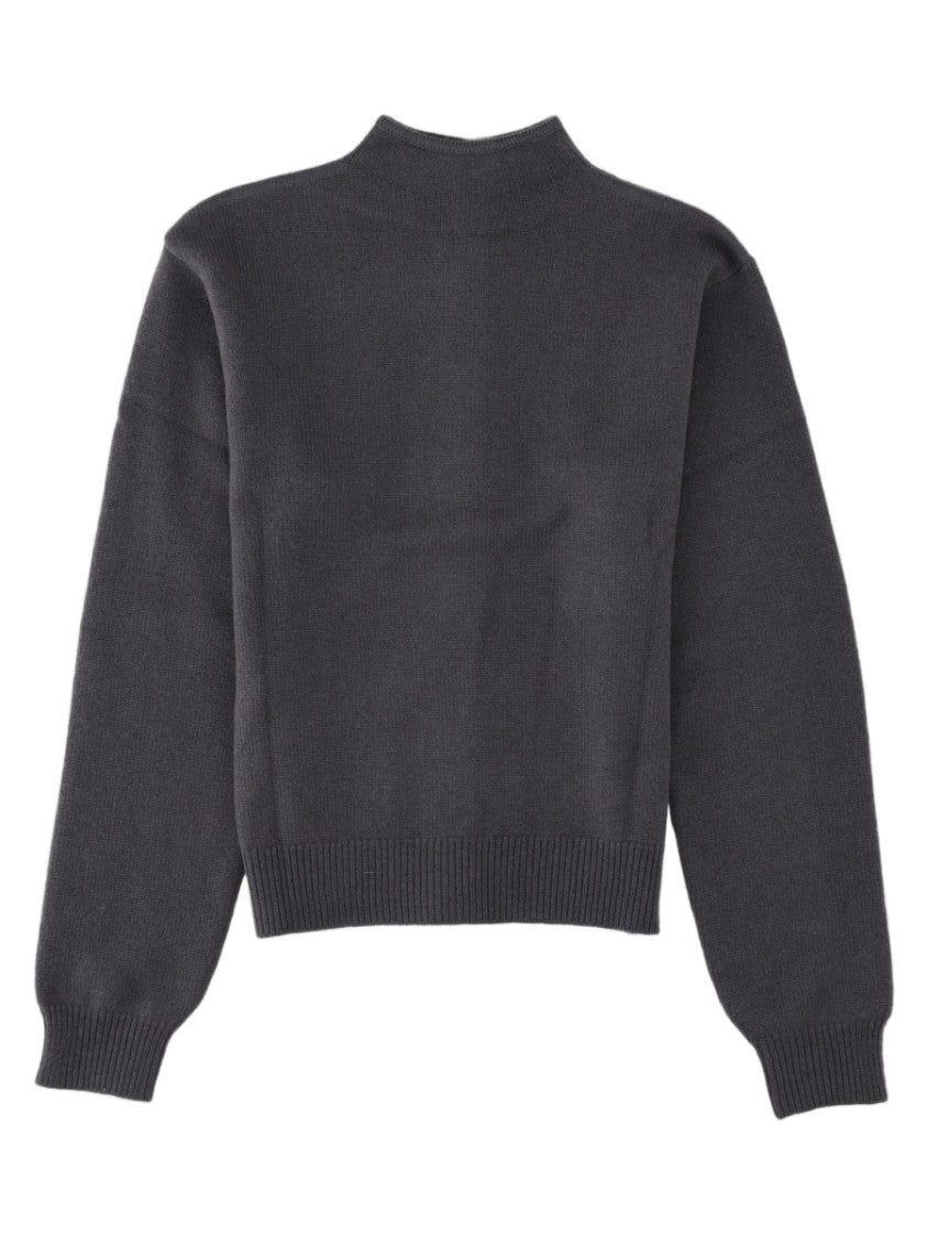 Lemaire Charcoal Buttoned Cropped Cashmere Cardigan