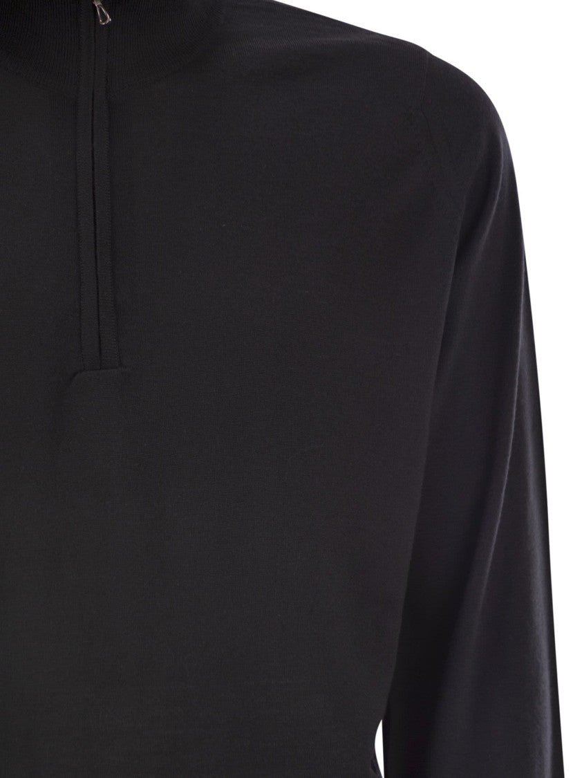 John Smedley Barrow - High-Neck Jumper With Half Zip