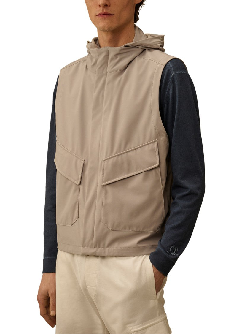 C.P. Company Sleeveless Gilet With High Collar And Built-In Goggles