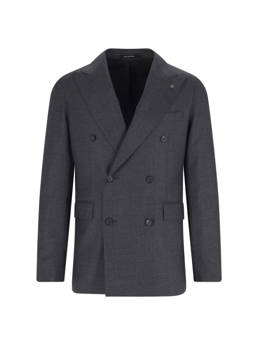 Tagliatore Double-Breasted Grey Suit With Tailored Blazer