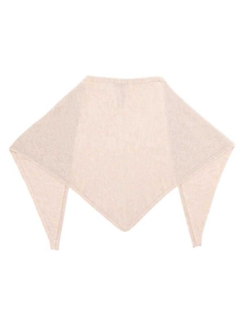 Fabiana Filippi Beige Triangular Wrap Virgin Wool-Blend Hat