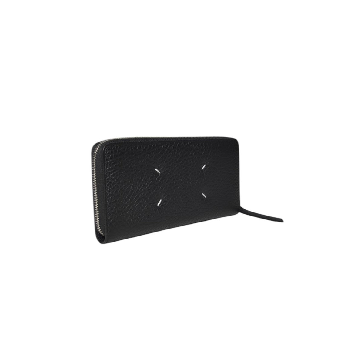 Maison Margiela Four Stitches Black Leather Zip Around Wallet