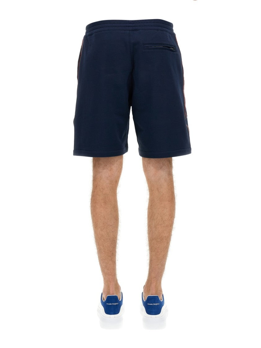 Alexander Mcqueen Bermuda Shorts With Selvedge Logo Band