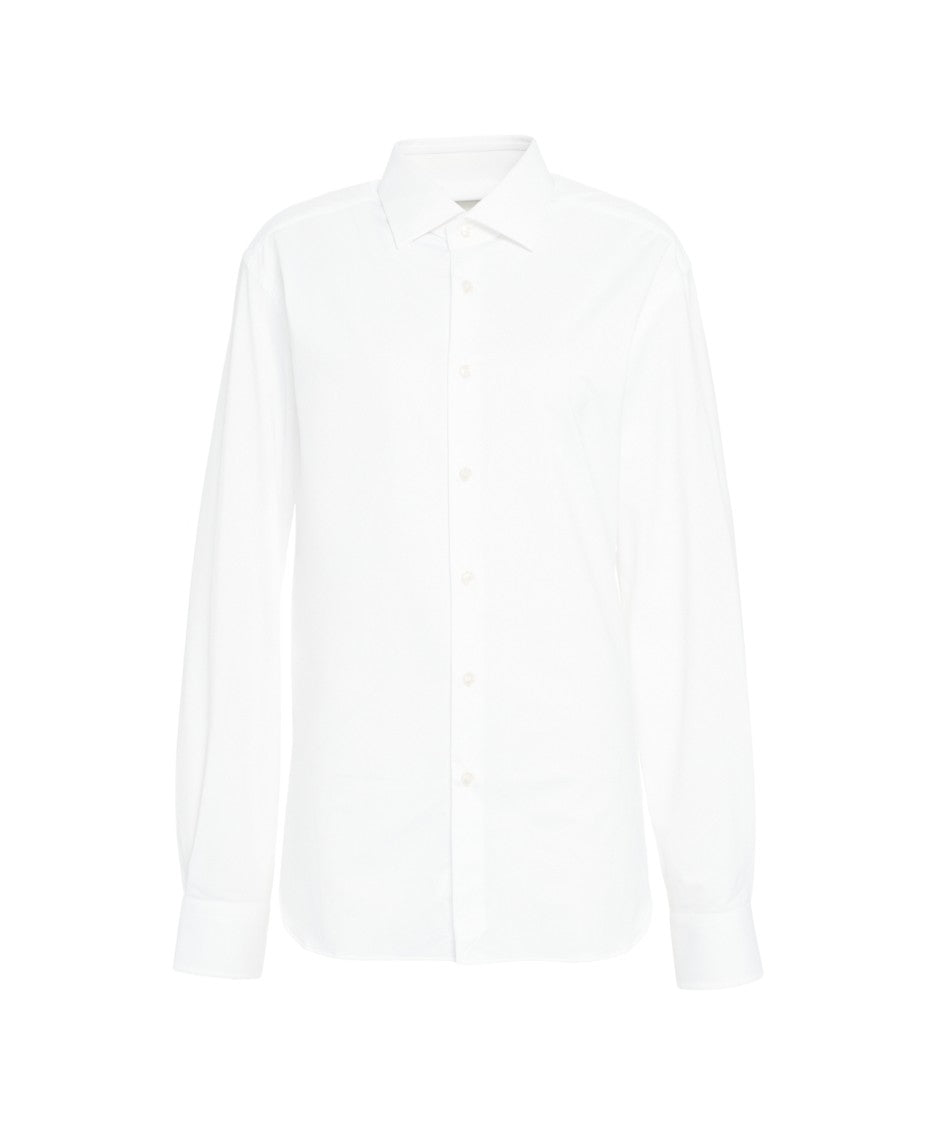 Gender Tailored White Shirt With Collar