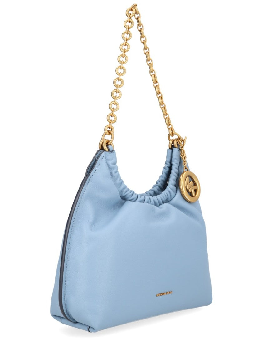 Michael Michael Kors Gold Indie Chain Ruched Shoulder Bag