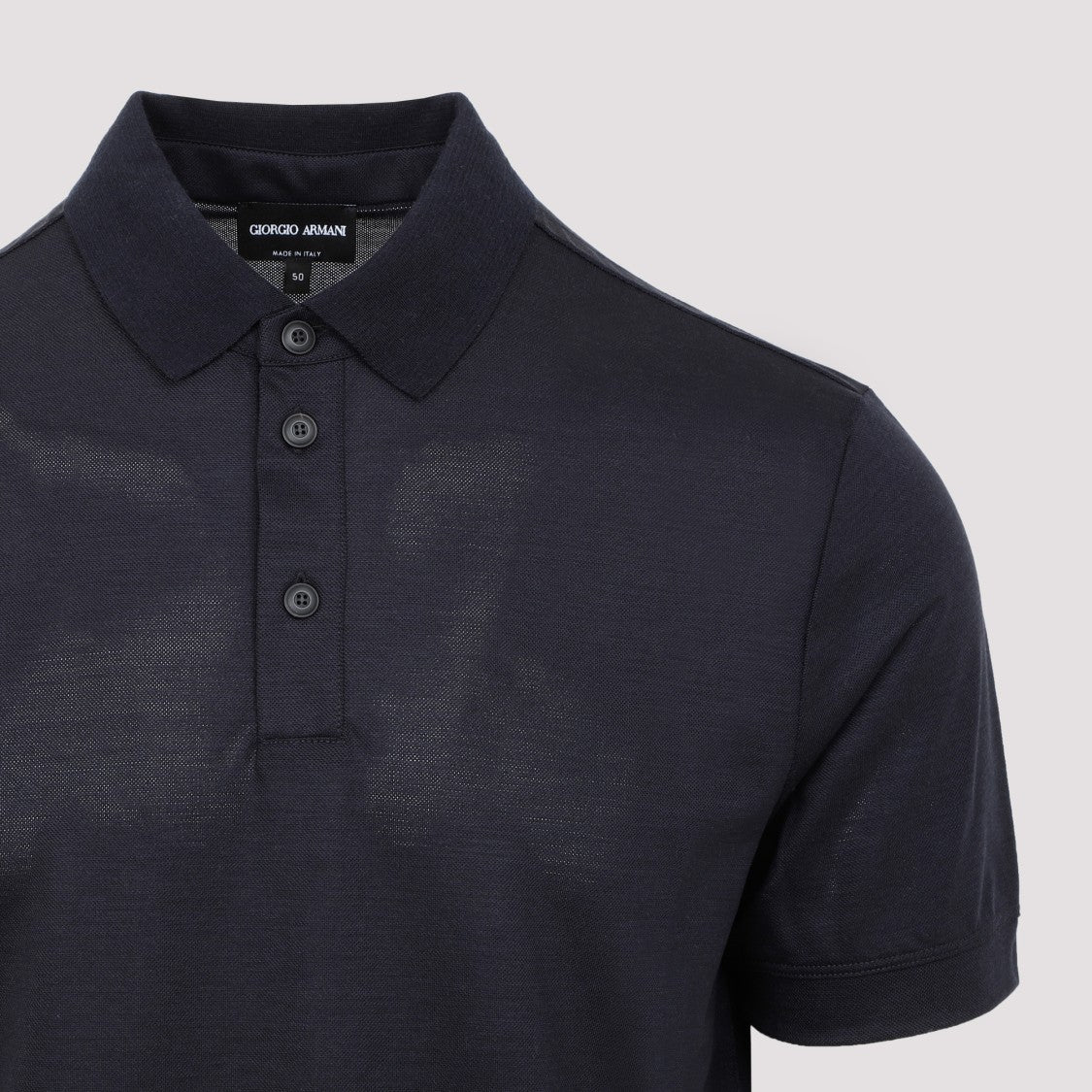 Giorgio Armani Royal Blue Tailored Polo Shirt In Virgin Wool