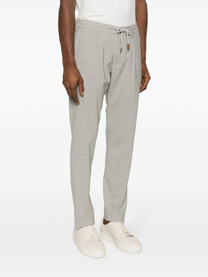Eleventy Tailored Fit Neutral Textured Pattern Trousers