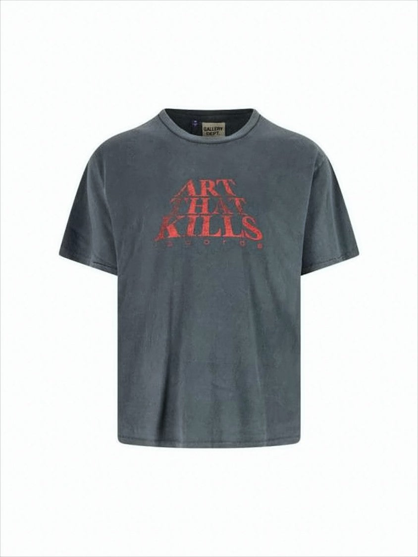 Gallery Dept. Washed Grey Graphic Print Short-Sleeve T-Shirt