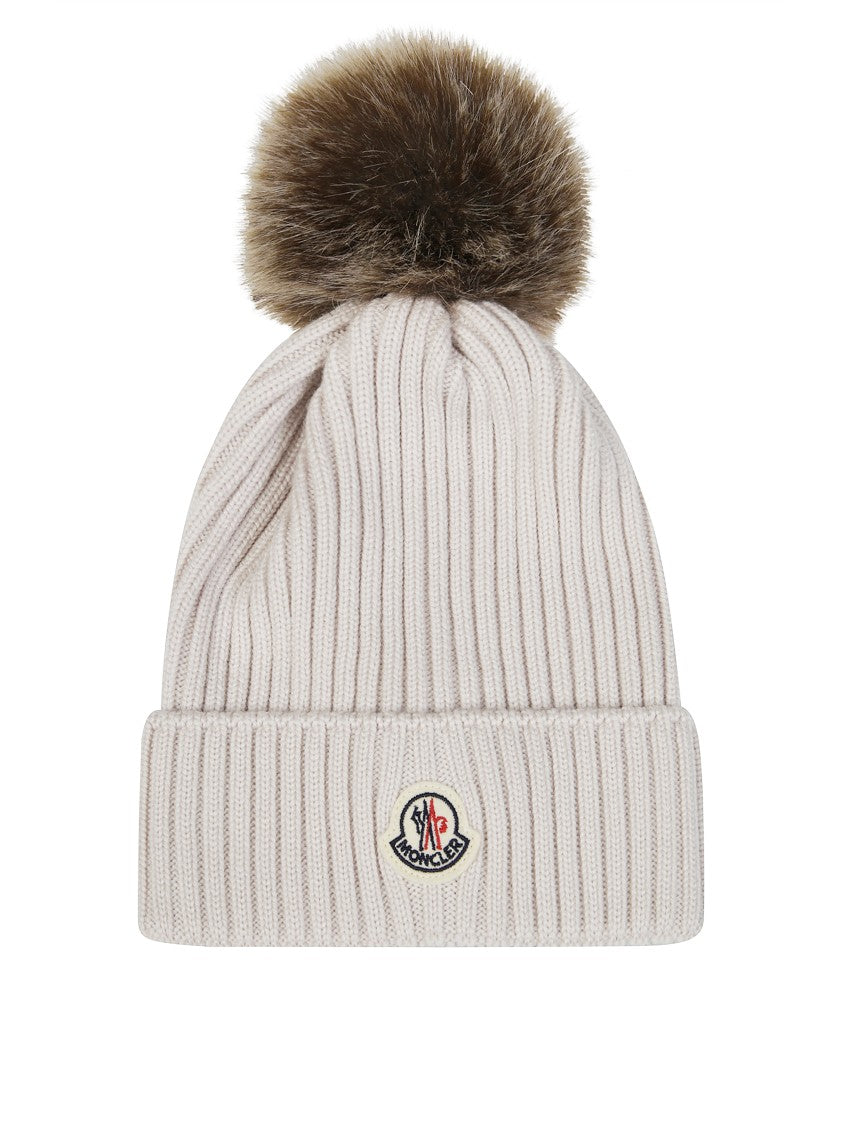 Moncler Beanie With Logo Pom