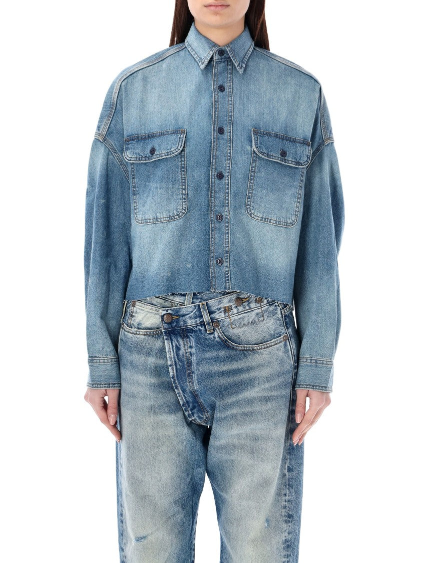 R13 Cropped Denim Shirt
