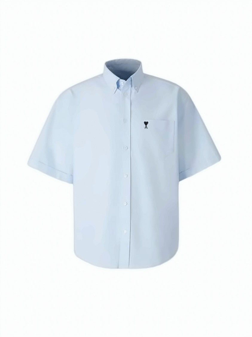 Ami Paris Casual Button-Down Short-Sleeve Shirt