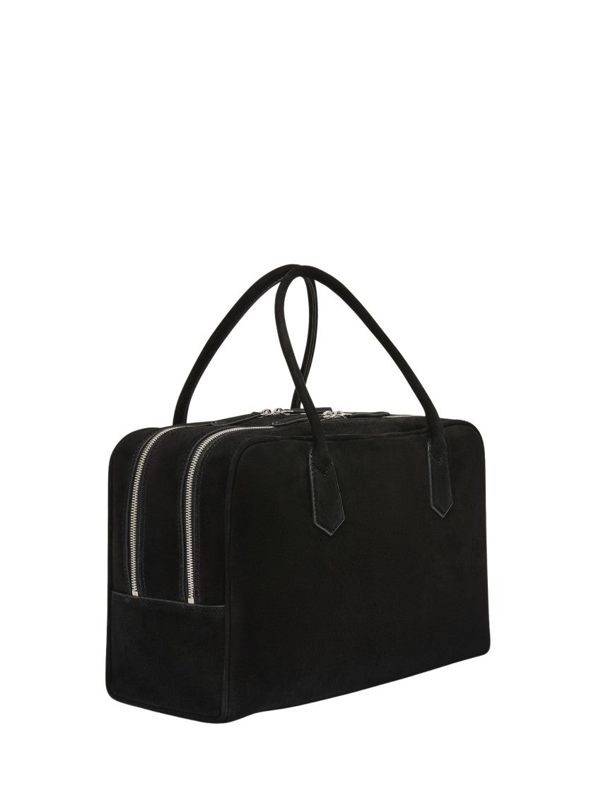 A.Emery Black Square Silhouette Suede Shoulder Bag