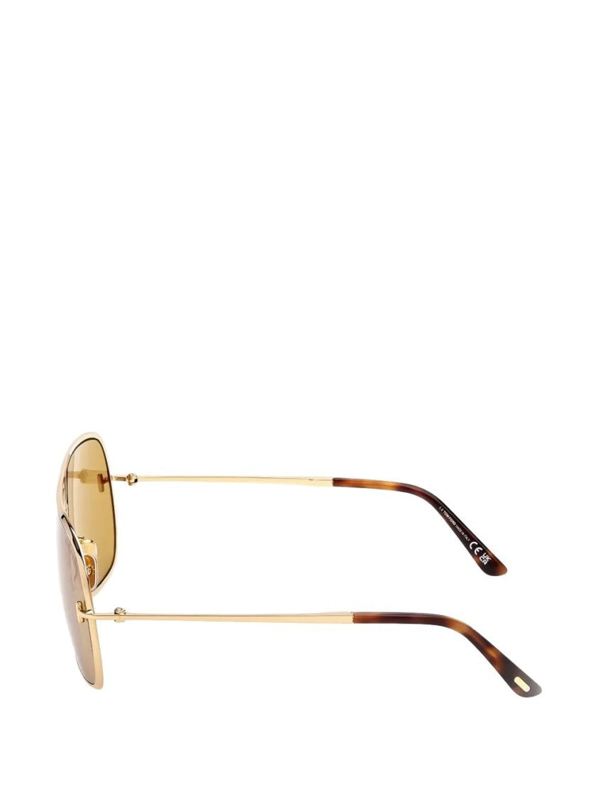 Tom Ford Rectangular Amber-Tinted Sunglasses