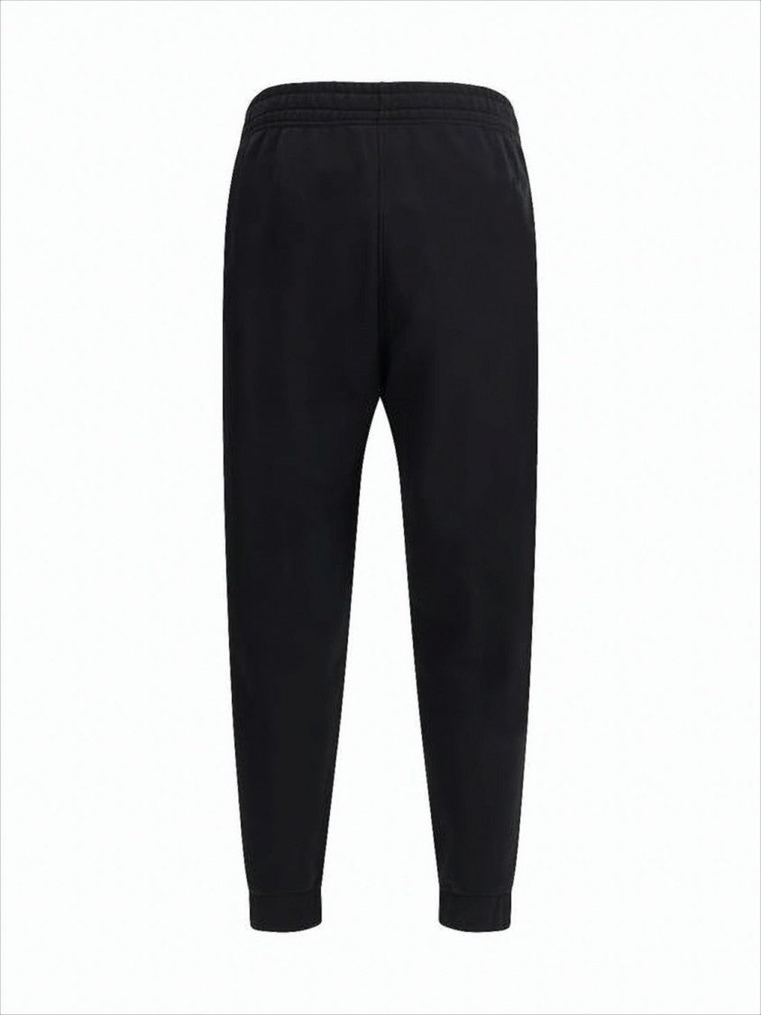 Maison Kitsuné Black Cotton Jogger Pants With Embroidered Detail